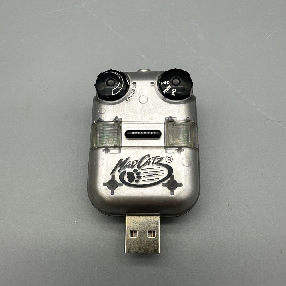 RARE Mad Catz USB Dongle 6410 PS2 XBOX PC AUDIO HEADPHONE DONGLE - Tested/Works